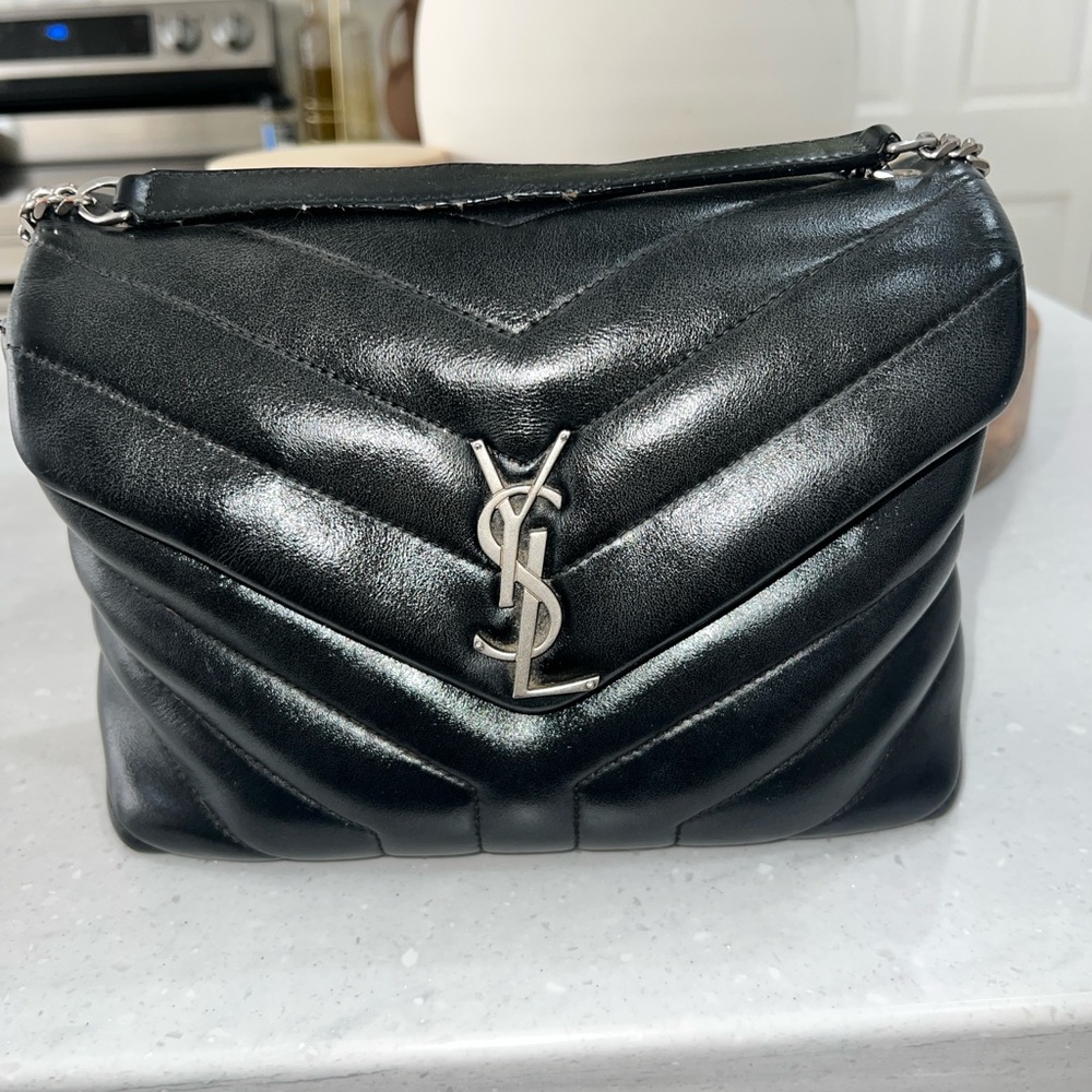 2016 Ysl Loulou Bag in Black with Silver Hardware.